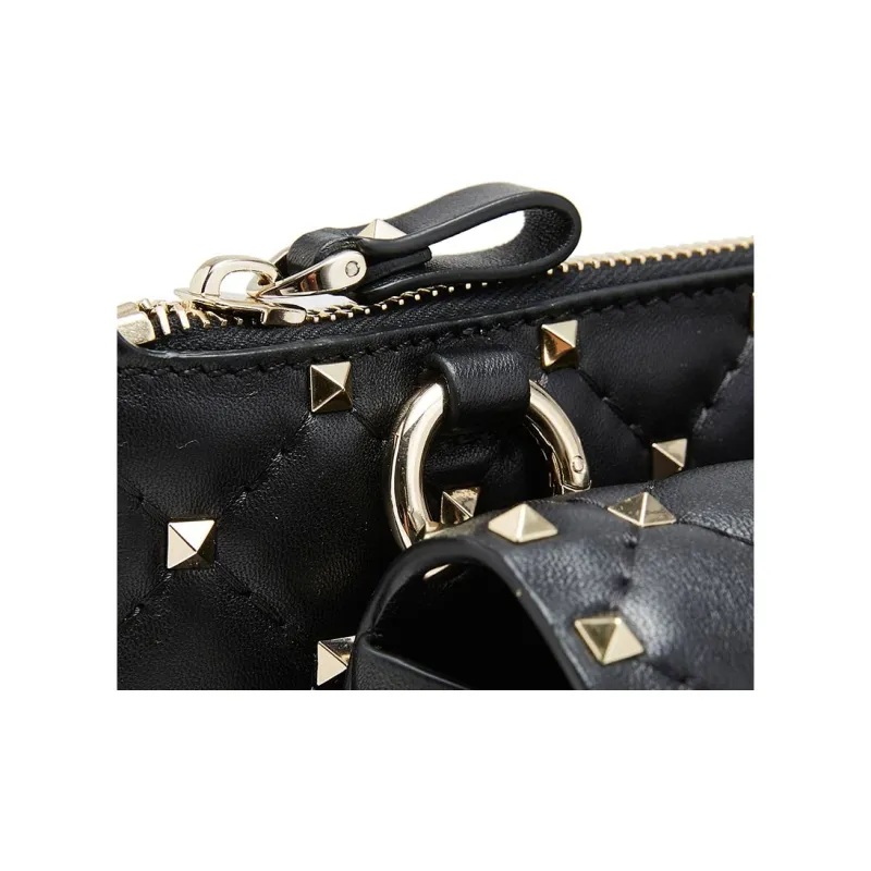 Valentino Sheepskin Shoulder Bag Crossbody Bag Regular Women's Black-3