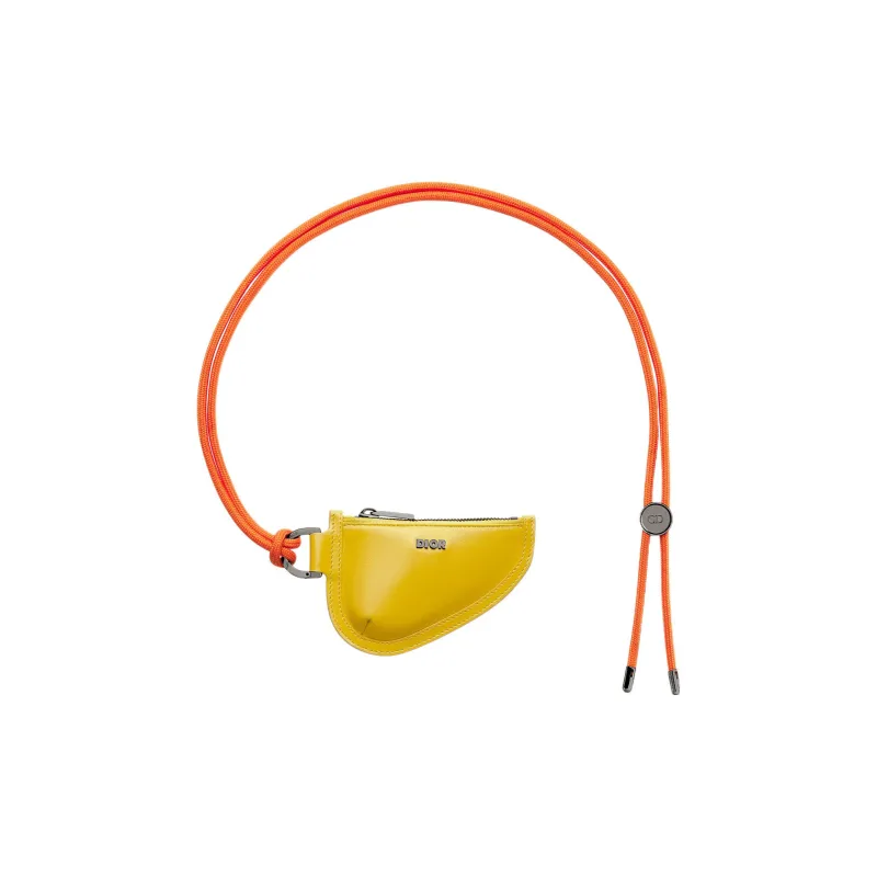 DIOR Saddle Smooth Calf Leather Saddle Bag Clutch Regular Men's Yellow & Orange-2