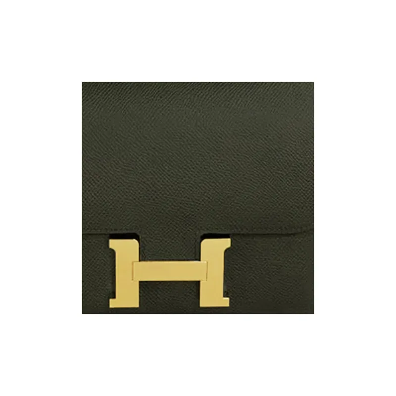 HERMES Constance Epsom Leather Shoulder Bag Crossbody Bag Mini Women's C6 Vert De Gris Gray Green-5