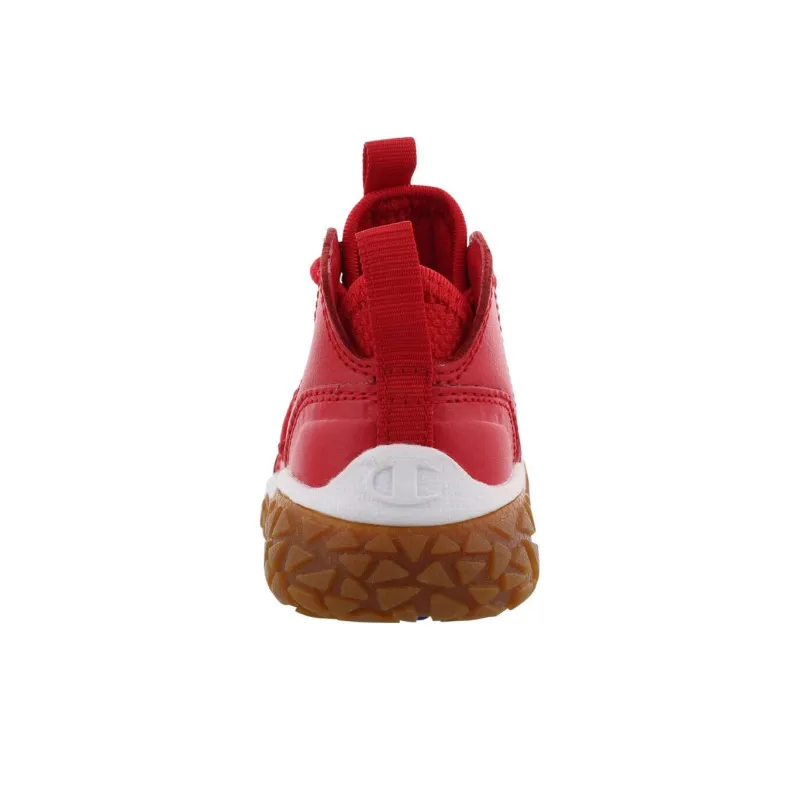 Champion Tank Grid Cushioned Wear Resistant Breathable High Top Casual Shoes Women's Red-3