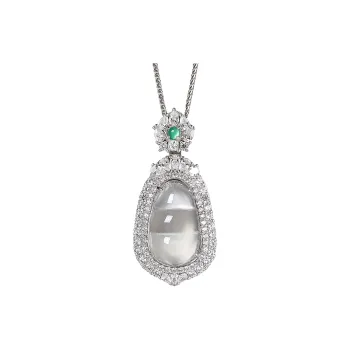 Cuiya Golden Building Chalcedony Jade Pendants Women's