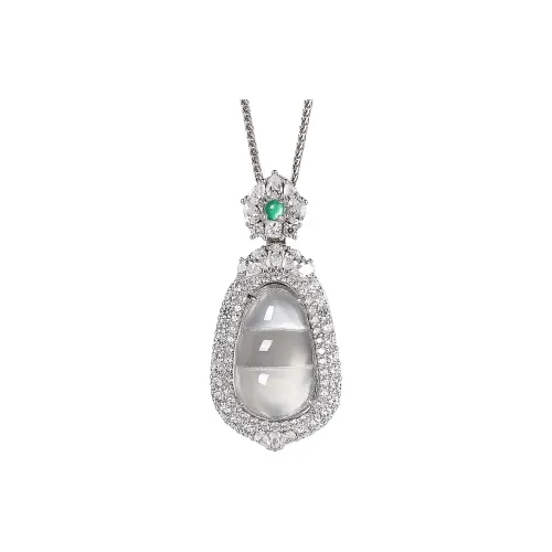 Cuiya Golden Building Chalcedony Jade Pendants Women's