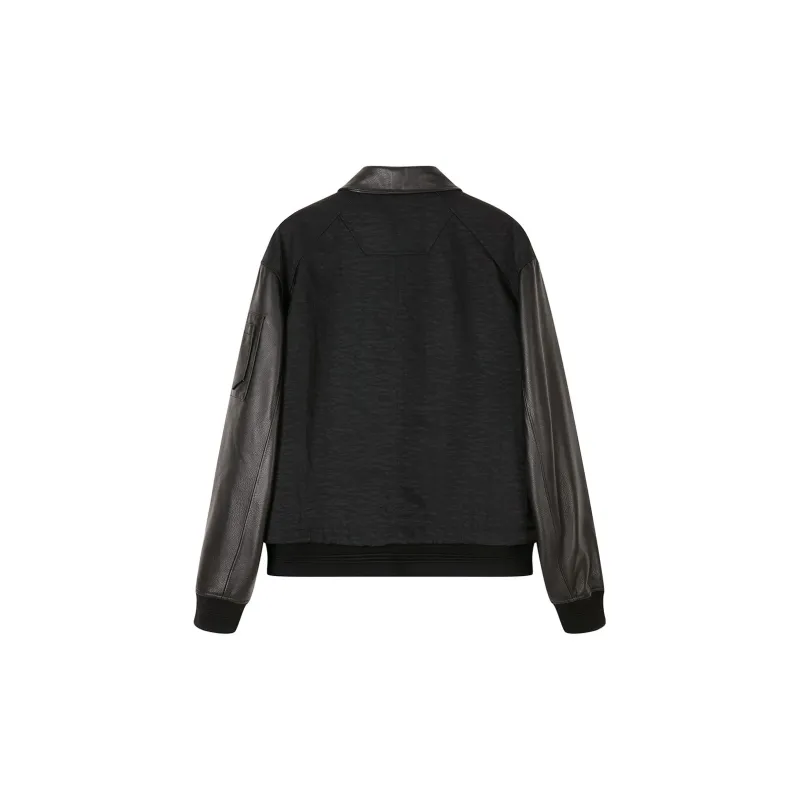 DAVID NAMAN Leather Jackets Men Black-1