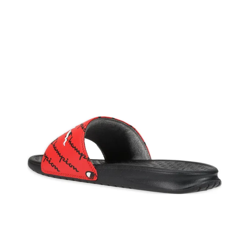 Champion Super Slide Split Abrasion Resistant Slide Slippers Men's Black Red-2