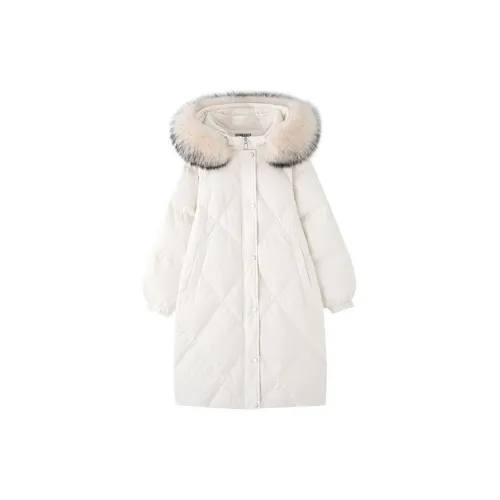 Udon House Puffer Jackets Women's Off White