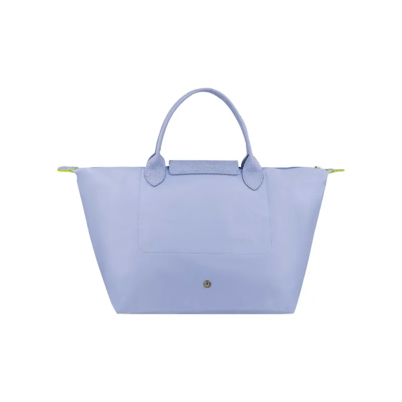 LONGCHAMP Le Pliage Green Canvas With Leather Canvas Bag, Dumpling Bag, Handbag Medium Size Women's Sky Blue-2