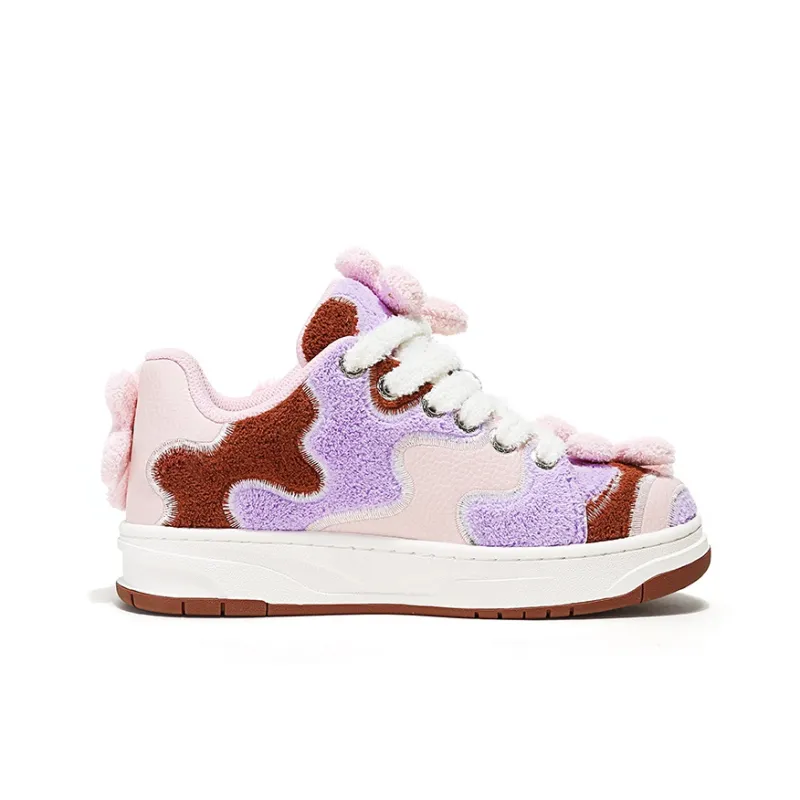 FY SPR Blossom Collection Low Top Skateboard Shoes Women's Pink Purple-1