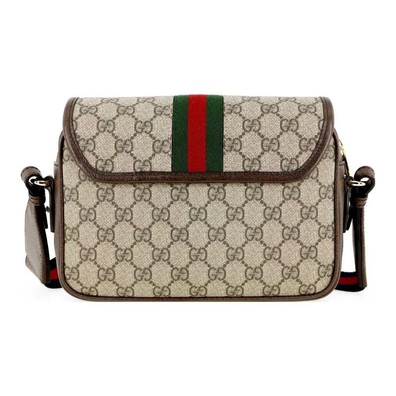 GUCCI Ophidia Canvas With Leather Trim Crossbody Bag, Shoulder Bag Women's-4