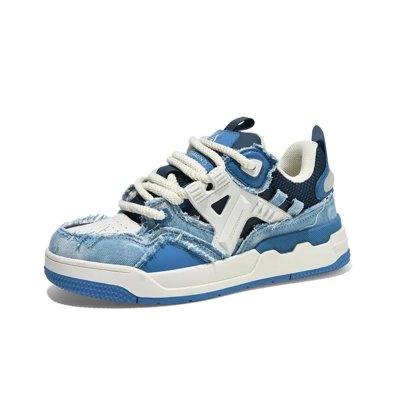 Masongarments Wear Resistant Height Increasing Low Top Skateboard Shoes Unisex Amber Blue Exclusive Box-1