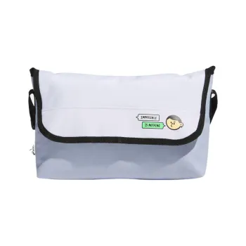 Adidas Recycled Material Blend Fabric Messenger Bag Shoulder Bag Crossbody Bag Regular Unisex Light Pink Blue & White