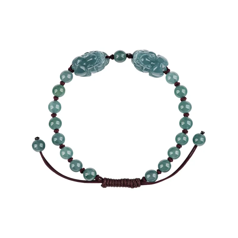 Best Wishes Glutinous Jade Jadeite Bracelets Unisex-0