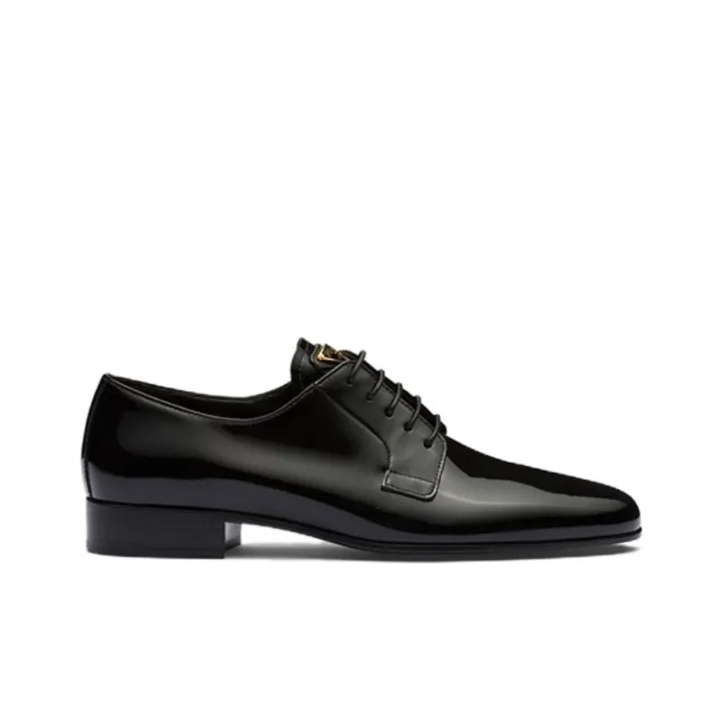 PRADA Triangle Logo-appliqué Oxford Shoes-1