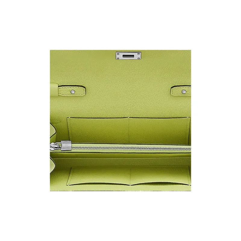 HERMES Kelly To Go Mysore Goat Skin Wallet, Shoulder Bag, Crossbody Bag Regular Women's R9 Jaune Bourgeon Yellow-3