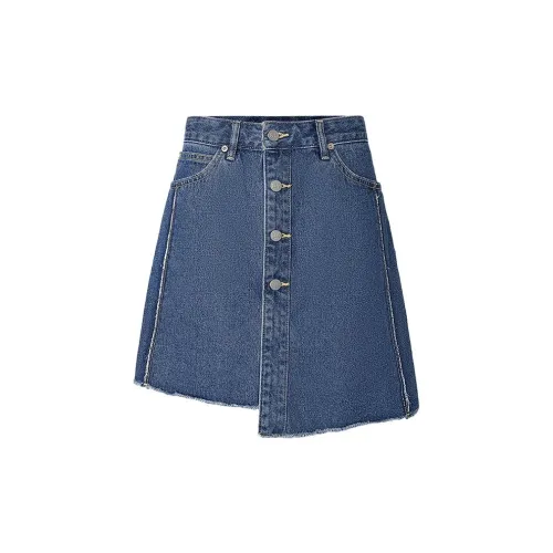 Lee Denim Short Skirts Women's Blue