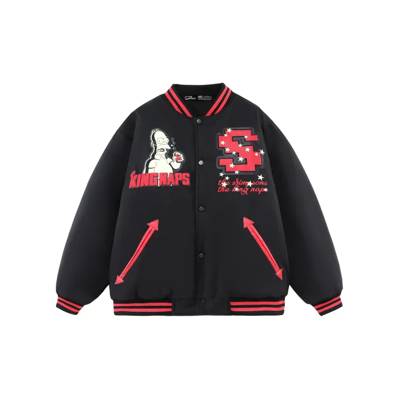 The Simpsons Puffer Jacket Coat Unisex Black-1