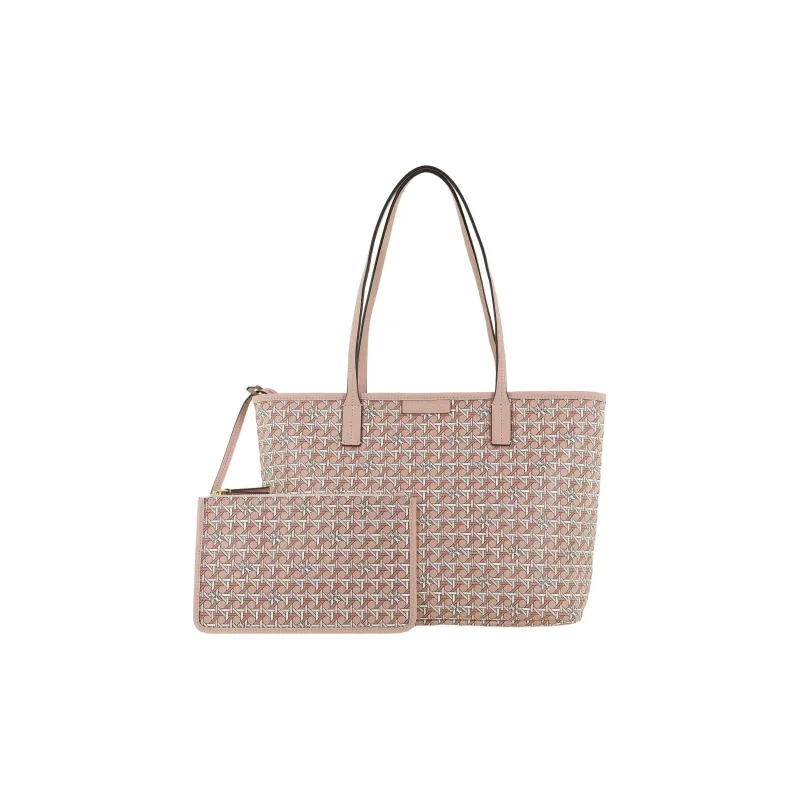 TORY BURCH Coated Canvas Combo Bag Tote Bag Shopping Bag Handbag Shoulder Bag Small Size Women's Peach Pink-2