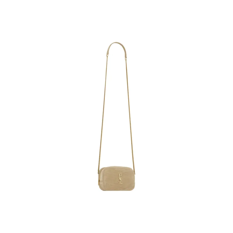 SAINT LAURENT LOU Suede Crossbody Bag Shoulder Bag Women's Matte Gold-2