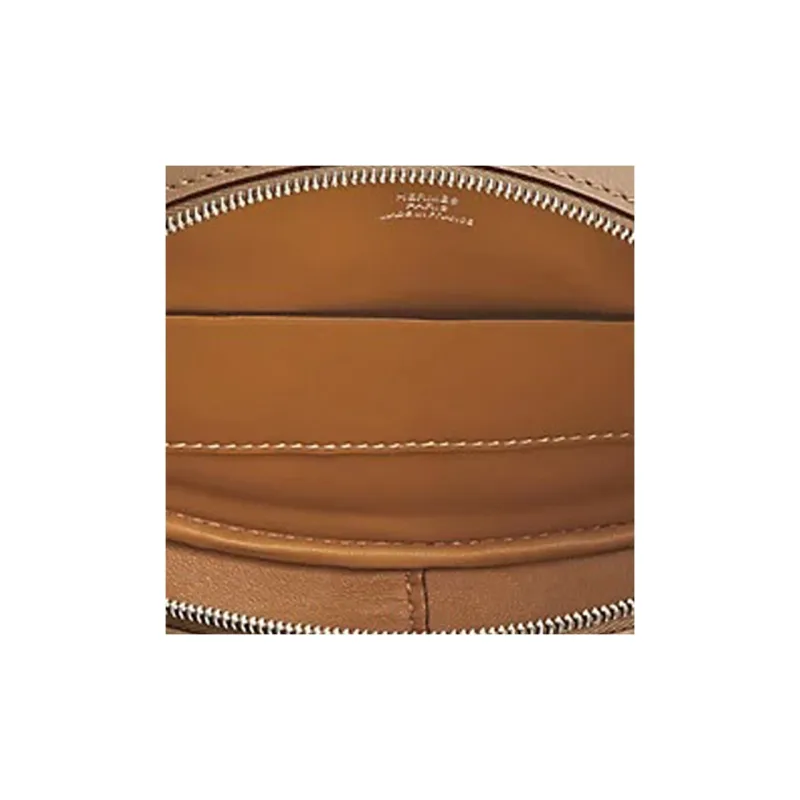 HERMES In The Loop Swift Calfskin Fanny Pack Small Size Unisex Cookie/Chestnut/Sesame-3