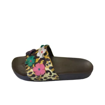 Adidas Adilette Jeremy Scott Leopard Floral 'Brown Yellow'