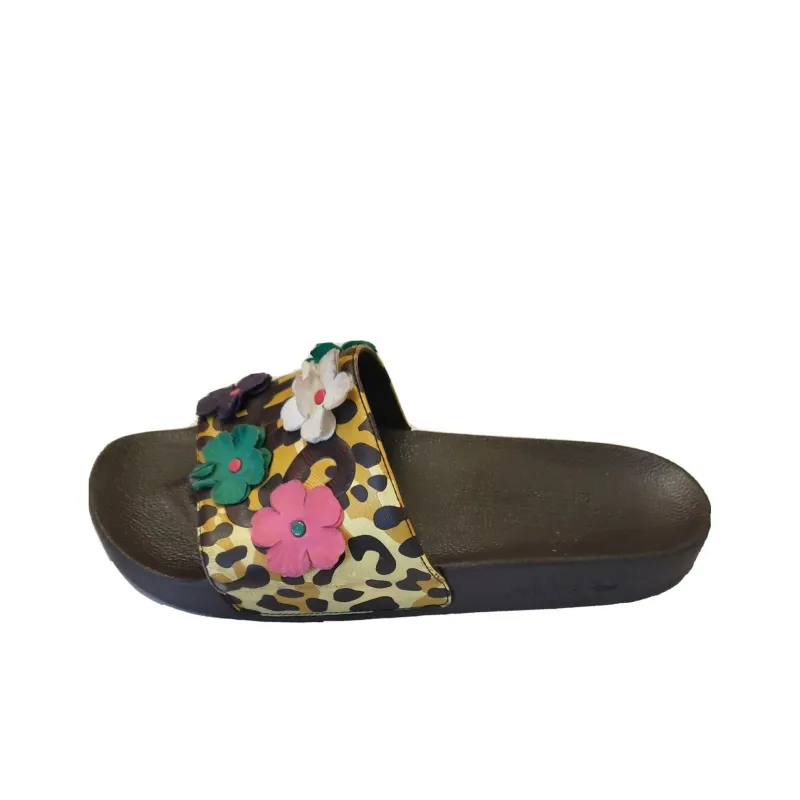 Adidas Adilette Jeremy Scott Leopard Floral 'Brown Yellow'-0