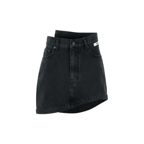 KIMHEKIM Denim Short Skirts Women's Black