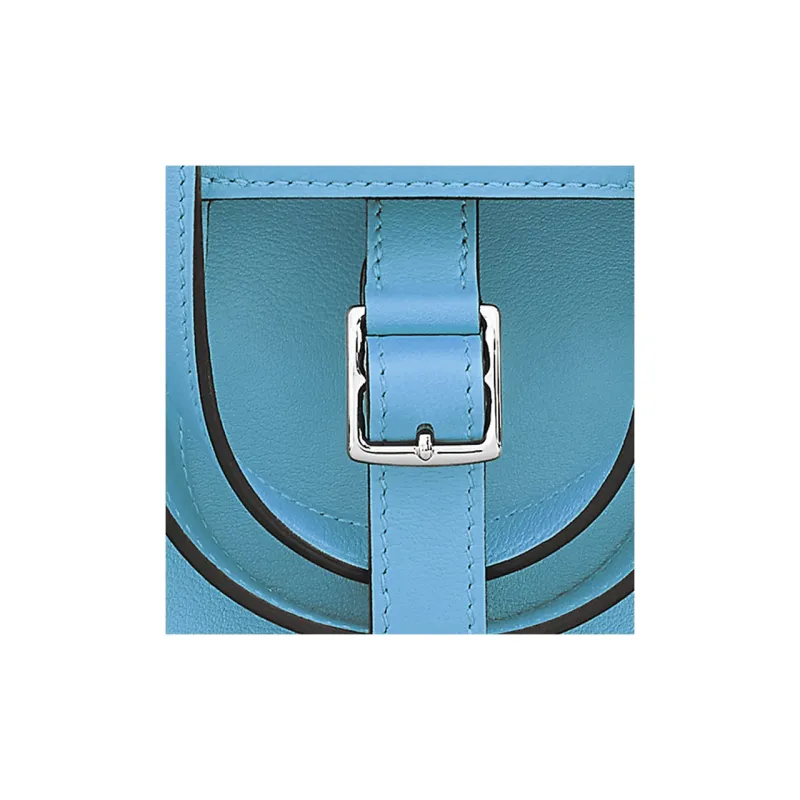 HERMES Halzan Swift Calfskin Horse Shoe Bag Handbag Shoulder Bag Crossbody Bag Mini Women's Sky Blue-0