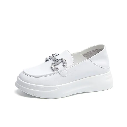 FOXER Women's Casual Shoes Women's Low-Top White