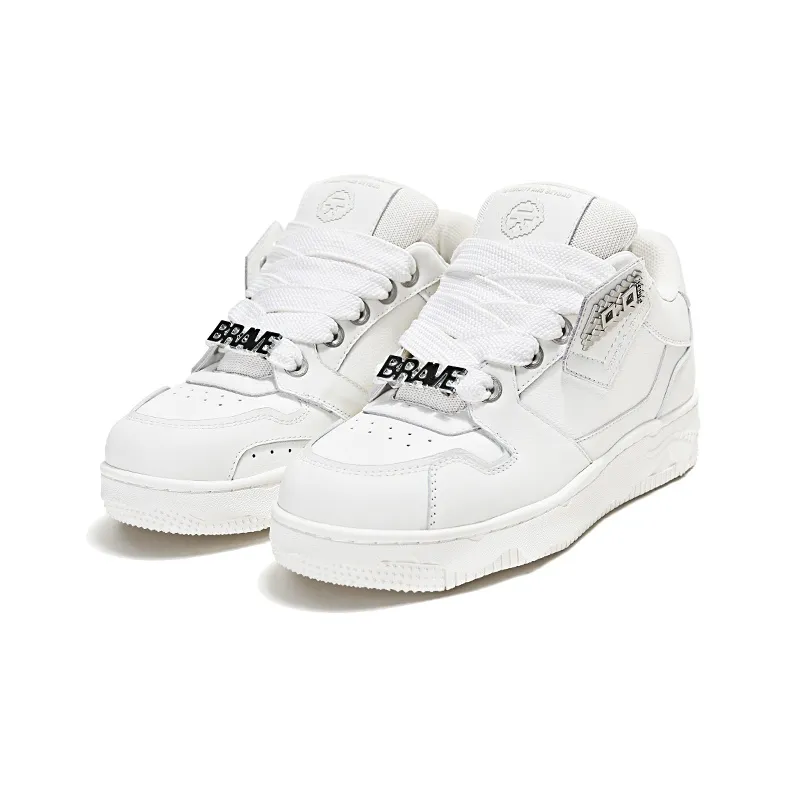 YJ YUAN-2.0 Collection Cushioning Wear-Resistant Low-Top Skateboard Shoes Unisex White-2