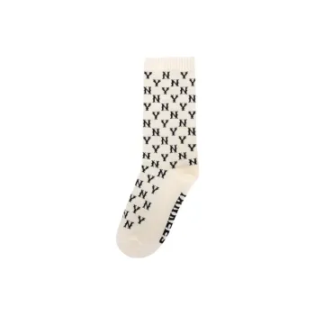 MLB Mid Calf Socks Unisex 1 Pack Cream White