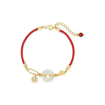 Emerald Dynasty S925 Silver Hetian Jade Bracelets Unisex Pale Greenish-White Jade