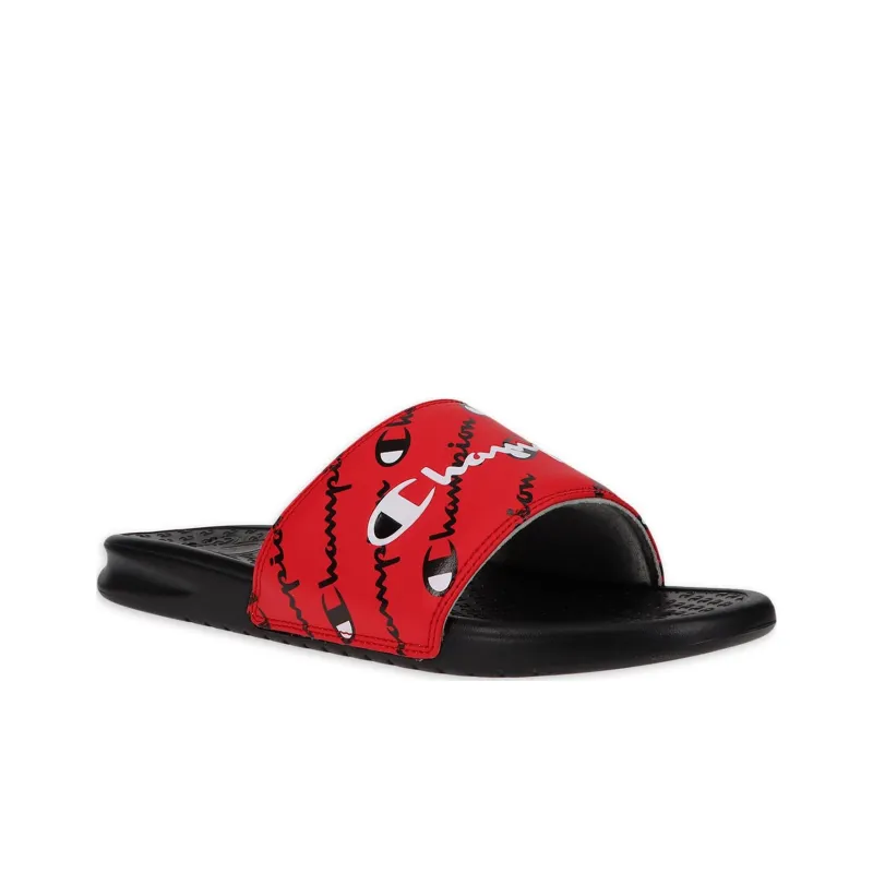 Champion Super Slide Split Abrasion Resistant Slide Slippers Men's Black Red-3