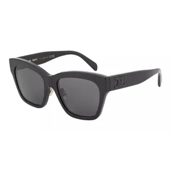 CELINE Plate Frame Irregular Shape Sunglasses Women's Black