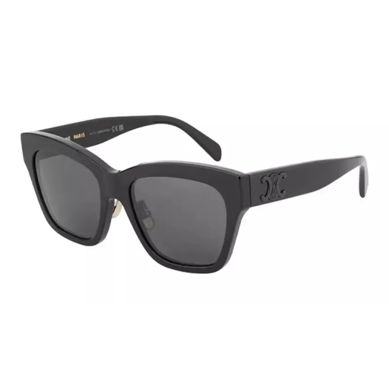 CELINE Plate Frame Irregular Shape Sunglasses Women's Black-0