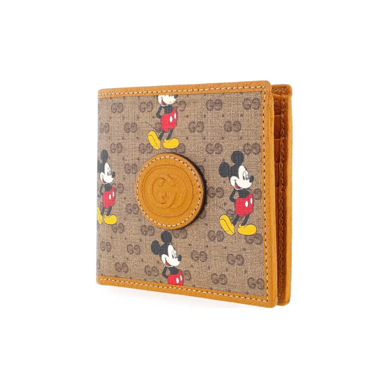 GUCCI Disney, Collaboration Canvas With Leather Wallet Regular Men's Ebony/Brown-3