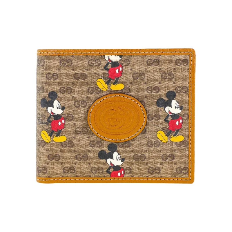 GUCCI Disney, Collaboration Canvas With Leather Wallet Regular Men's Ebony/Brown-1