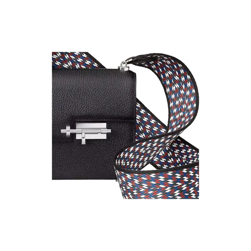HERMES Verrou Mysore Goat Skin Gun Bag Shoulder Bag Crossbody Bag Mini Women's Black-4