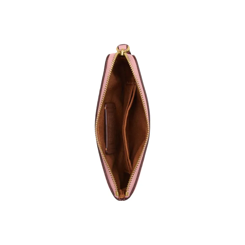 COACH Pebbled Leather Wallet Trumpets Women's Brass & Light Blush Multicolor-1