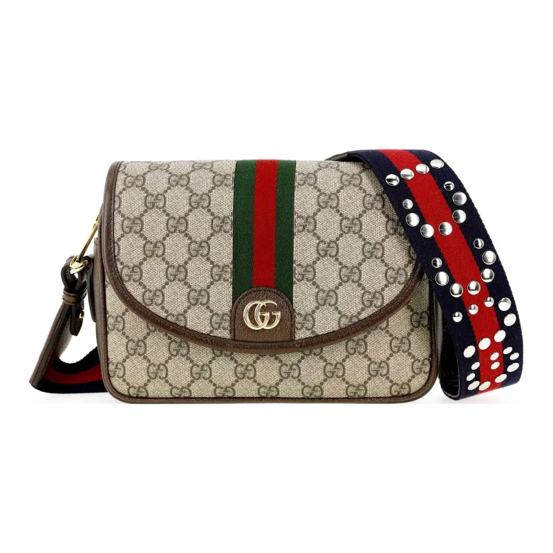 GUCCI Ophidia Canvas With Leather Trim Crossbody Bag, Shoulder Bag Women's-1