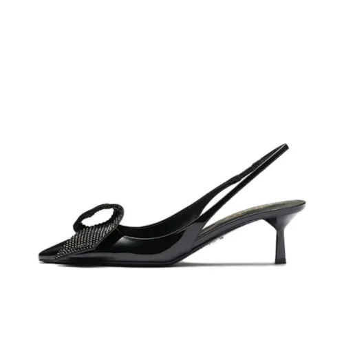 PRADA 55mm Crystal-embellished Slingback Pumps