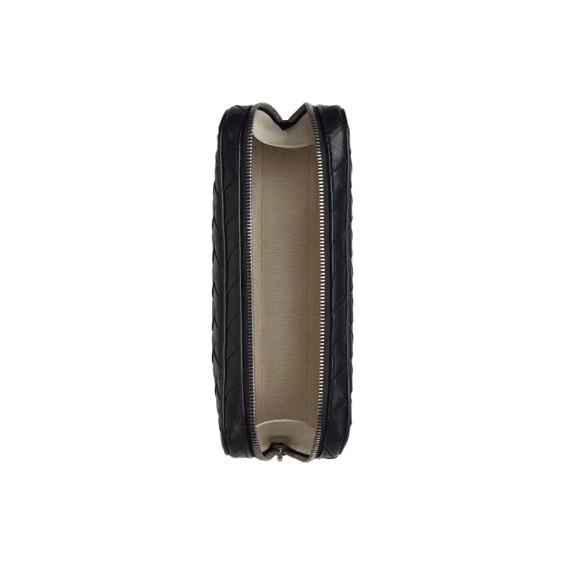Bottega Veneta Intrecciato Cow Leather Storage Bag Medium Size Men's Black-2