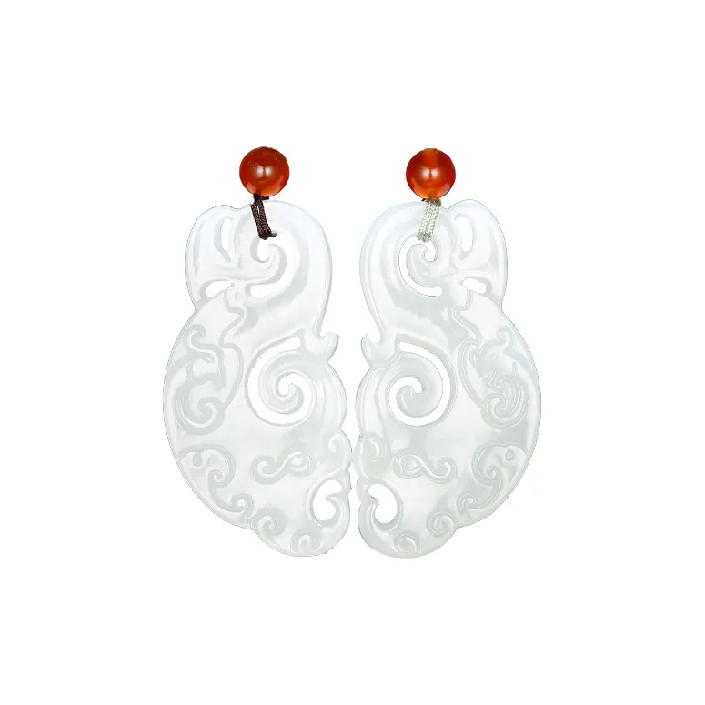 Jade Said Hetian Jade Pendants Pale Greenish White Jade Unisex-0
