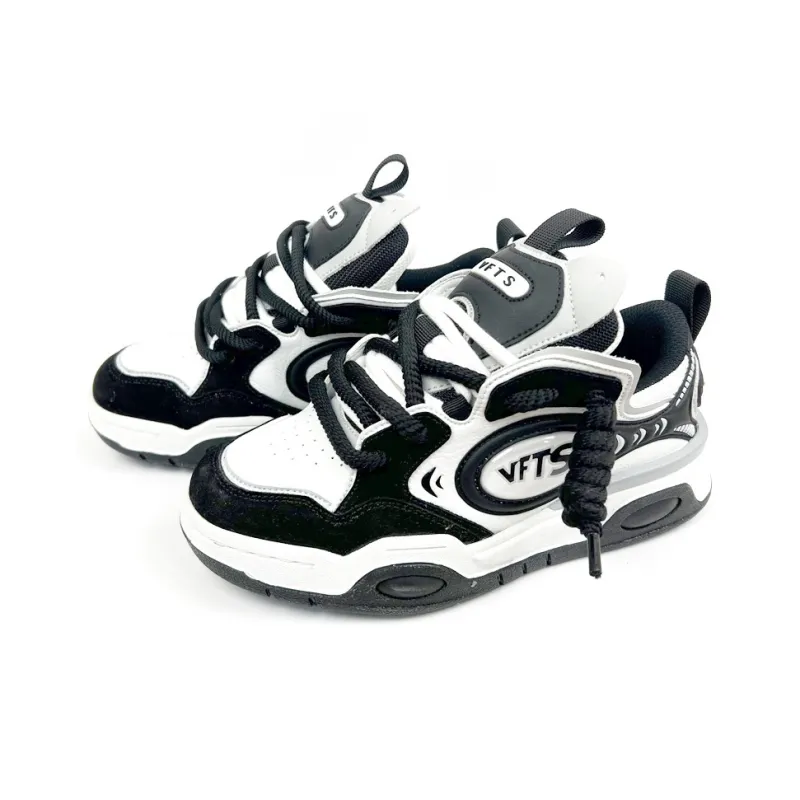 VFTS Fashion Puffy Shoes Coverage Warm Slip-Resistant Cushioning Wear-Resistant Balance Low-Top Skateboard Shoes Unisex-3
