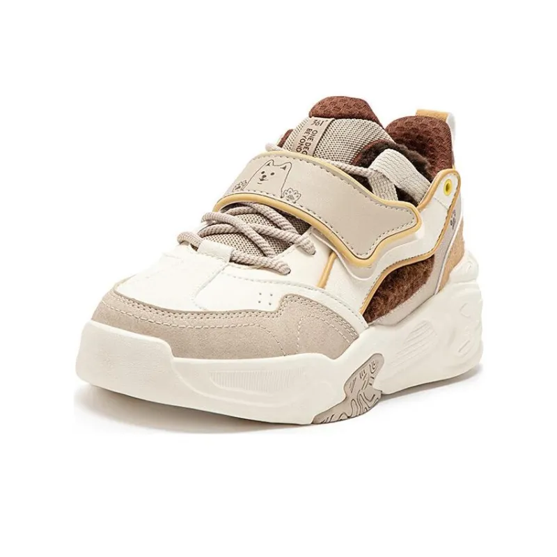 361° Thermal Slip Resistant Low Top Skateboard Shoes Women's Beige-1