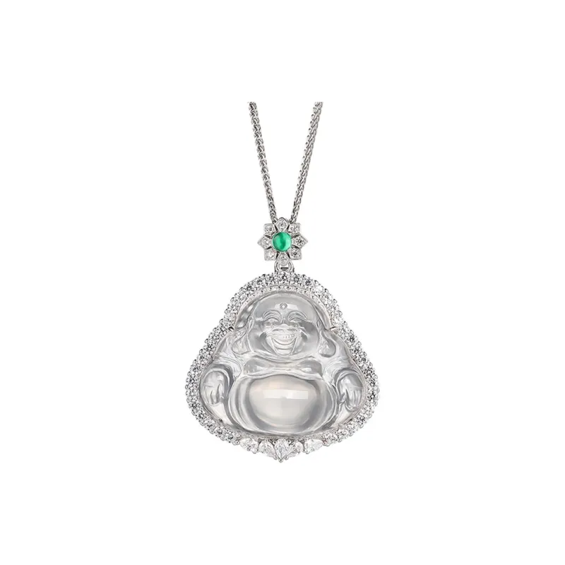 Cuiya Golden Building Chalcedony Jade Pendants Women's-0