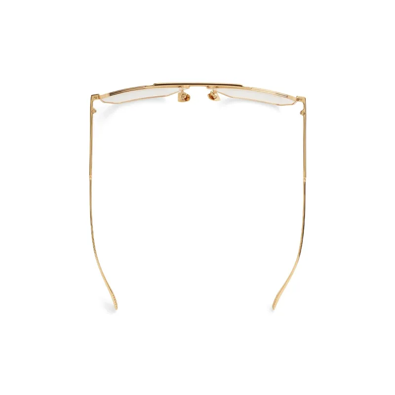 Bottega Veneta Metal Aviator Eyeglass Frames Women's Gold-2