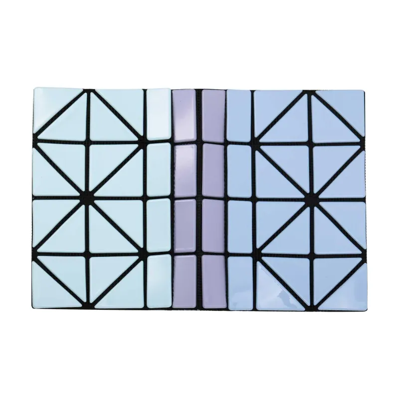 ISSEY MIYAKE Card Case Gloss Mi Polyester Card Holder Unisex Light Blue With Lavender Purple Accents-3