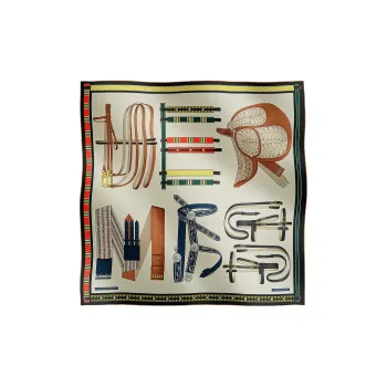 HERMES Silk Scarves Men's Multicolor