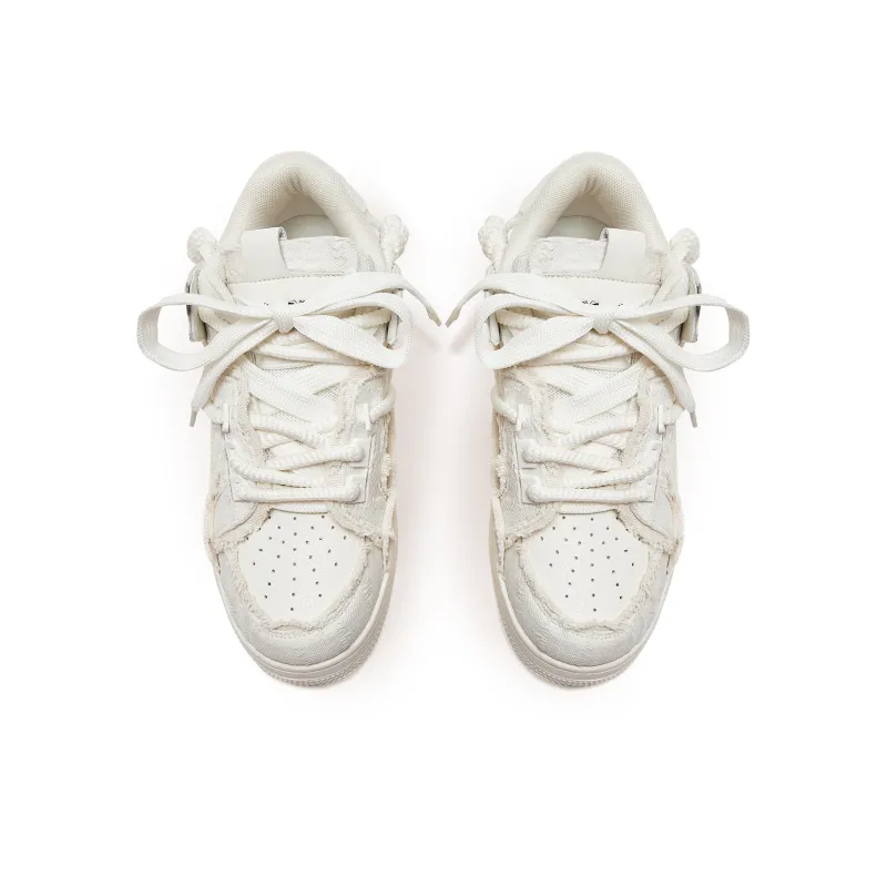 MQMS Skateboard Shoes Unisex Low Top White-3