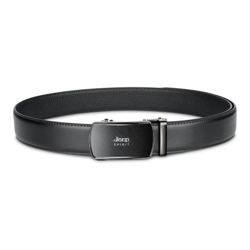 JEEP SPIRIT Casual Trendy Luxury Belt Automatic Buckle Cow Leather Leather Belts Men's Width 3.4CM-1