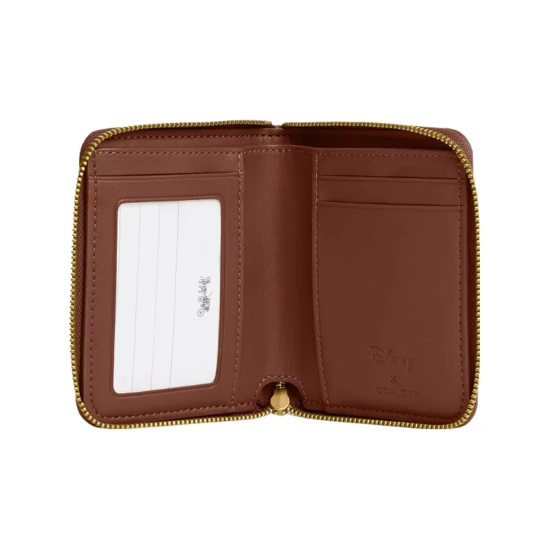 COACH Pebble Leather Coin Purse Wallet Mini Women's Brass & Khaki & Rosewood Multicolor-1